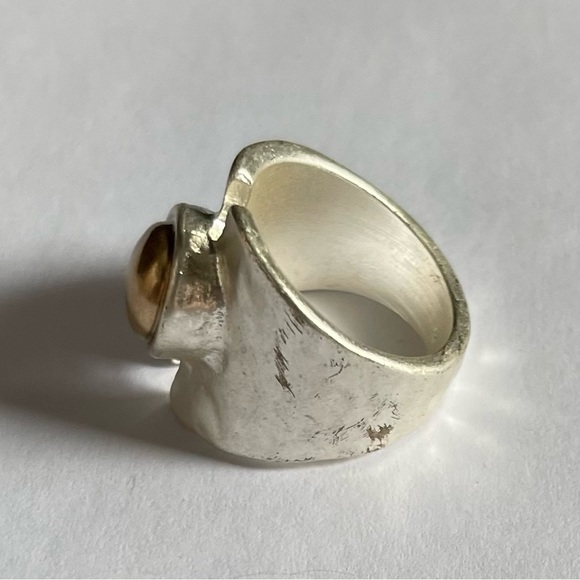 TJG Silver Toned Distressed Look Ring Size 8 - Picture 4 of 7